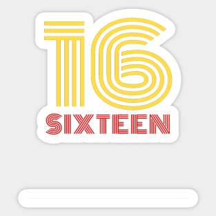 16 sixteen Sticker